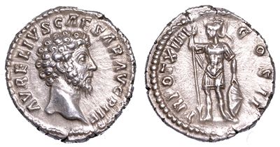 Marco Aurelio (cesare), 139-161. Denario, Anni 159-160.
