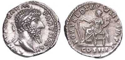 Lucio Vero, 161-169. Denario, Febbraio - Dicembre 168.
