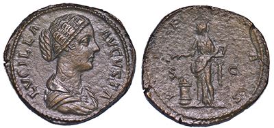 Lucilla (moglie di Lucio Vero), 164-182. Sesterzio, Anni 161-162.