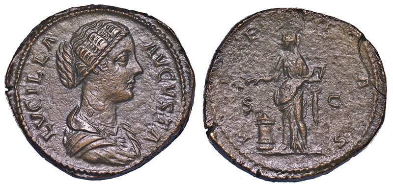 LUCILLA (Moglie di Lucio Vero), 164-182. Sesterzio, anni 161-162.  - Auction Numismatics - Cambi Casa d'Aste