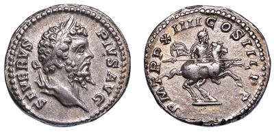 Settimio Severo, 193-211. Denario, Anni 206.