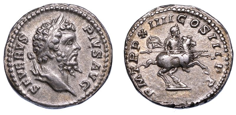 SETTIMIO SEVERO, 193-211. Denario, anni 206.  - Auction Numismatics - Cambi Casa d'Aste