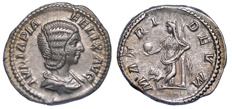 GIULIA DOMNA (Moglie di Settimio Severo), 193-217. Denario, anno 217.  - Asta Numismatica - Cambi Casa d'Aste