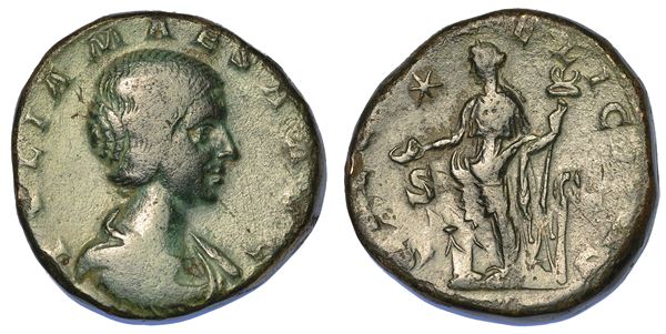 GIULIA MESA (nonna di Eliogabalo e di Alessandro Severo), + 226. Sesterzio.