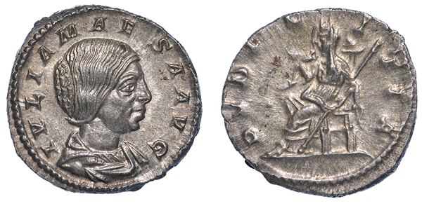 GIULIA MESA (nonna di Eliogabalo e di Alessandro Severo), + 226. Denario.