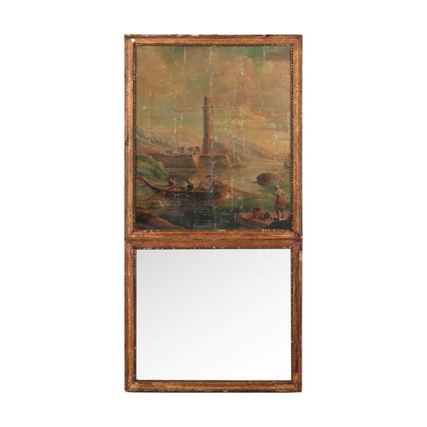 Caminiera in legno intagliato e dorato. XIX-XX secolo