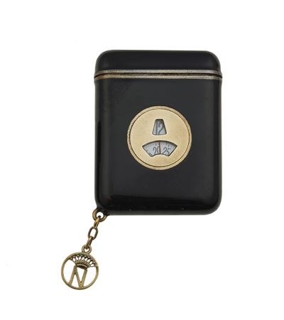 Clartè, Orologio da viaggio con smalto nero e inserto in oro