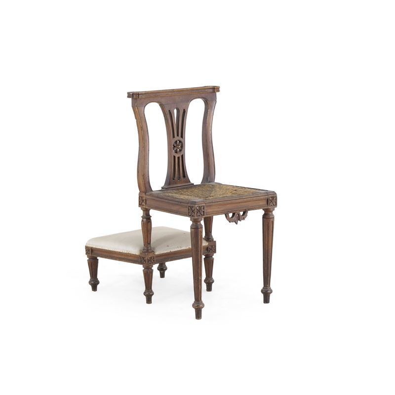 Sedia ad inginocchiatoio Luigi XVI. XVIII secolo  - Asta Antiquariato - Cambi Casa d'Aste
