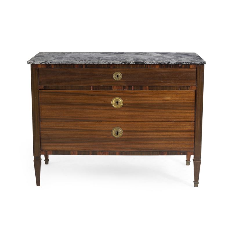 Comò in palissandro. Genova, XIX-XX secolo  - Auction Antiquariato - Cambi Casa d'Aste