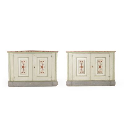 Due angoliere, legno laccato, XVIII-XIX secolo