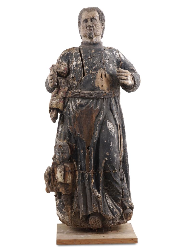 Santo. Scultore del XVII secolo  - Asta Scultura - Cambi Casa d'Aste