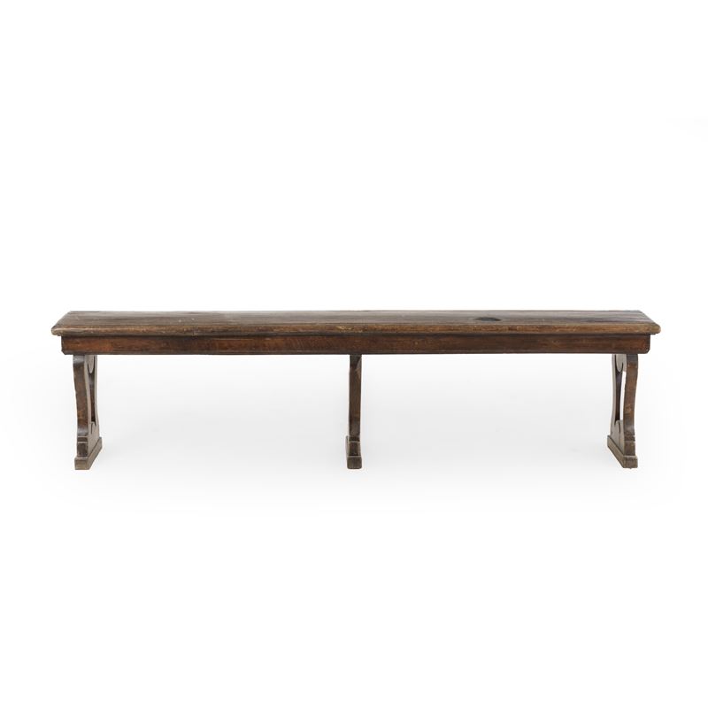 Panca a lira in legno di noce  - Auction Antiquariato - Cambi Casa d'Aste