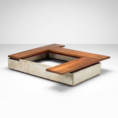 Panca, pietra, metallo laccato e legno, Italia, circa 1970