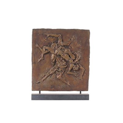 Formella - Prima stesura per la porta della Basilica di San Fermo, scultura in bronzo