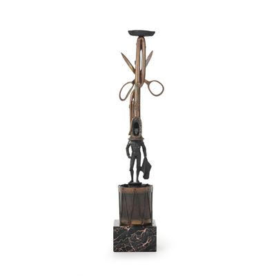 Toreador Halluzinogene, scultura in bronzo su base in marmo