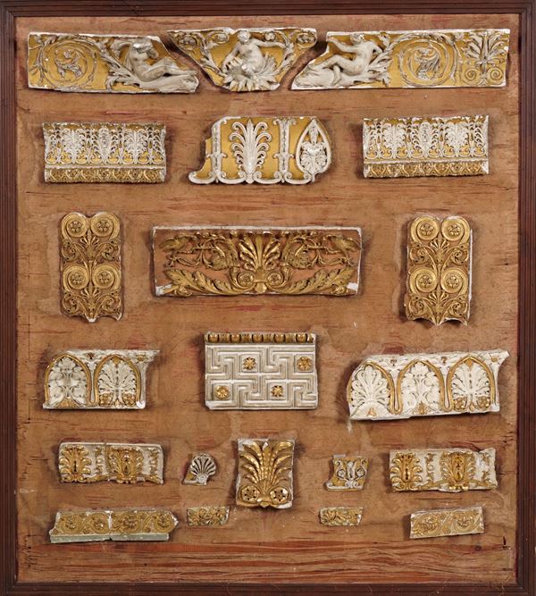 Elementi decorativi architettonici in stucco e gesso. XX secolo
