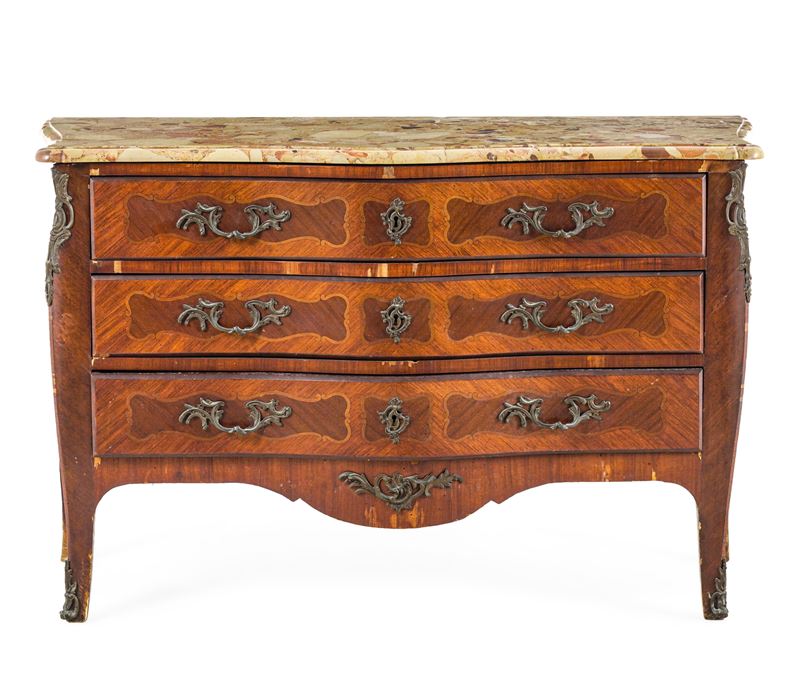 Cassettone Luigi XIV lastronato e filettato. XX secolo  - Asta Dimore Italiane - Cambi Casa d'Aste