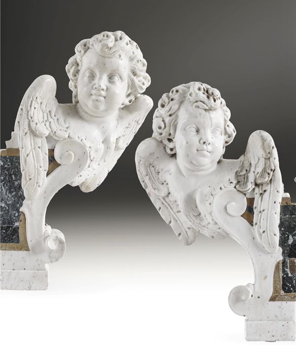 Coppia di cherubini. Arte barocca del XVIII secolo