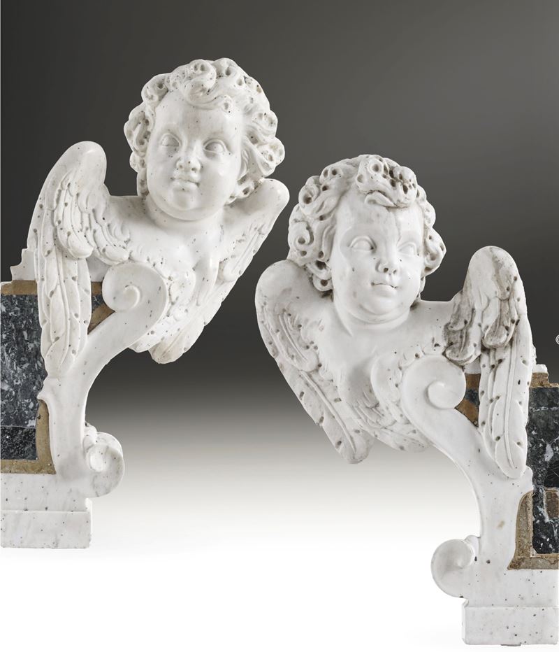 Coppia di cherubini. Arte barocca del XVIII secolo  - Asta Dimore Italiane - Cambi Casa d'Aste