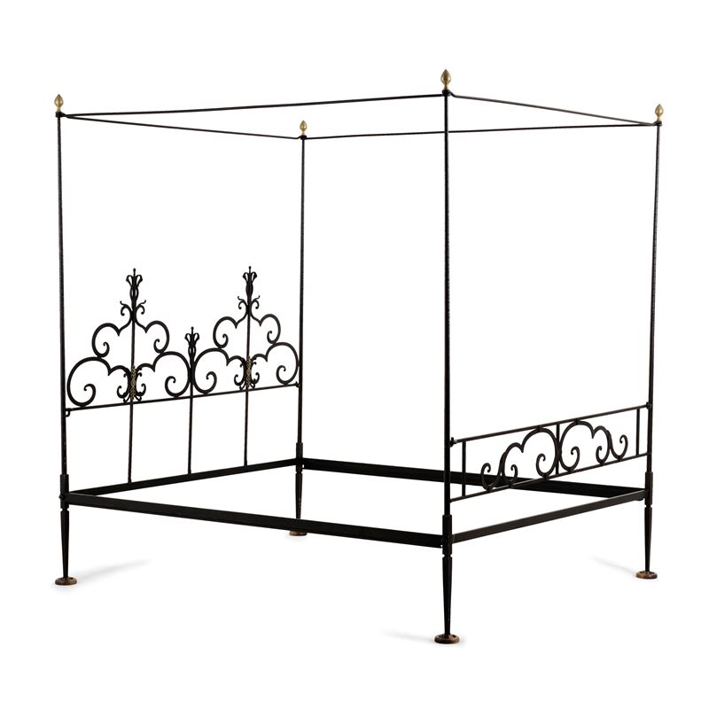 Letto a baldacchino in ferro battuto. XVIII-XIX secolo  - Auction Italian Residences - Cambi Casa d'Aste