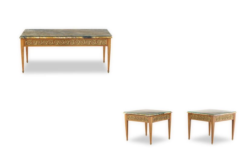 Tre tavolini da salotto in legno stile Luigi XVI. XX secolo  - Asta Dimore Italiane - Cambi Casa d'Aste