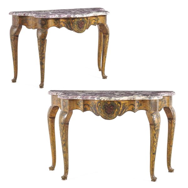 Coppia di consolles. Toscana, XVIII secolo