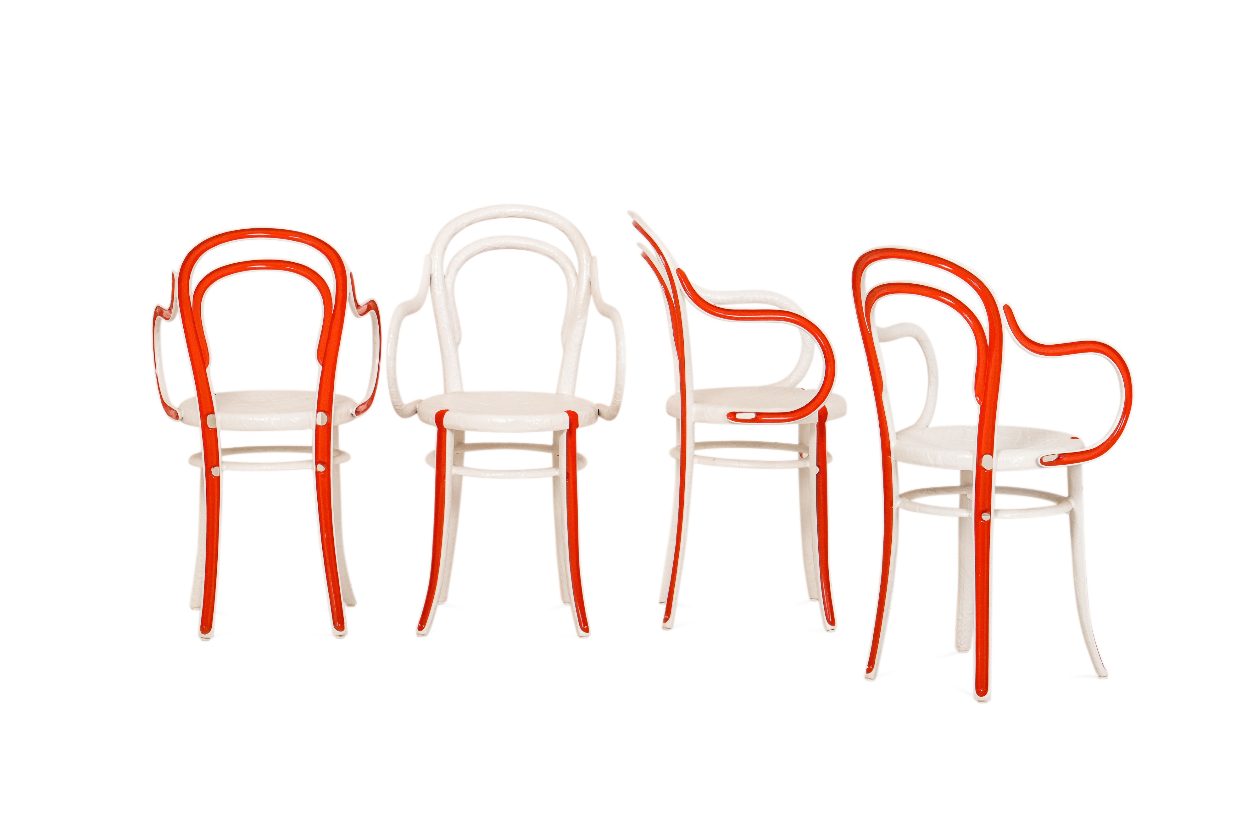 Andrea Salvetti - Dodici poltroncine mod. Rethonet, fusione d'alluminio laccata
