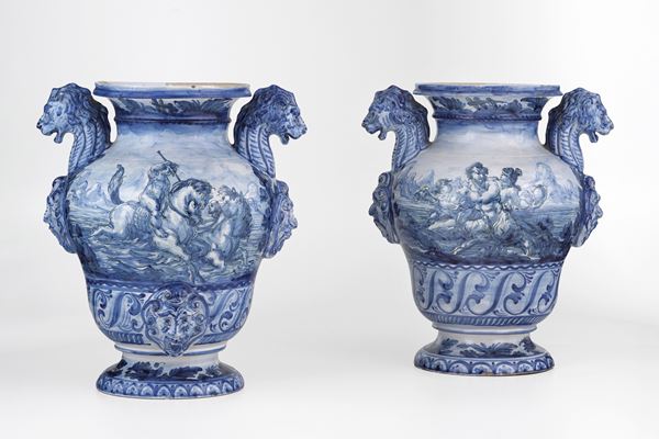 Coppia di stagnoni. Liguria, probabilmente Albisola, XX secolo.