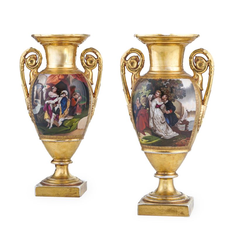Coppia di vasi. Probabilmente Parigi, XIX secolo  - Auction Italian Residences - Cambi Casa d'Aste