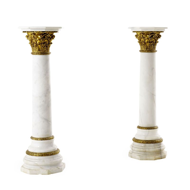 Coppia di colonne in marmo. XX secolo  - Asta Dimore Italiane - Cambi Casa d'Aste