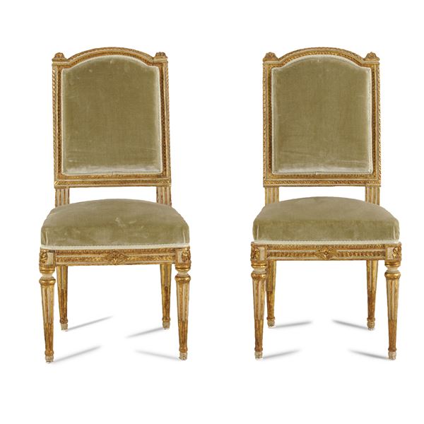 Coppia di sedie Luigi XVI. Francia, XIX secolo