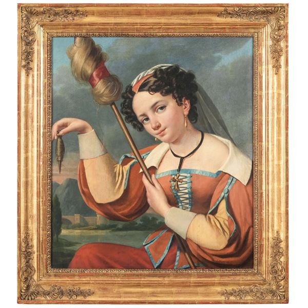 Scuola del XIX secolo La filatrice