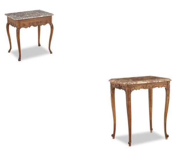 Due tavolini in stile settecentesco. XIX-XX secolo