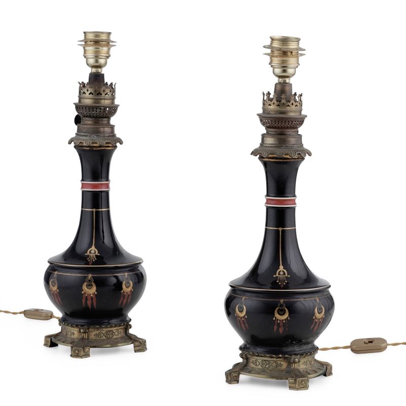 Coppia di lampade a petrolio, 1920 ca.  - Auction Italian Residences - Cambi Casa d'Aste