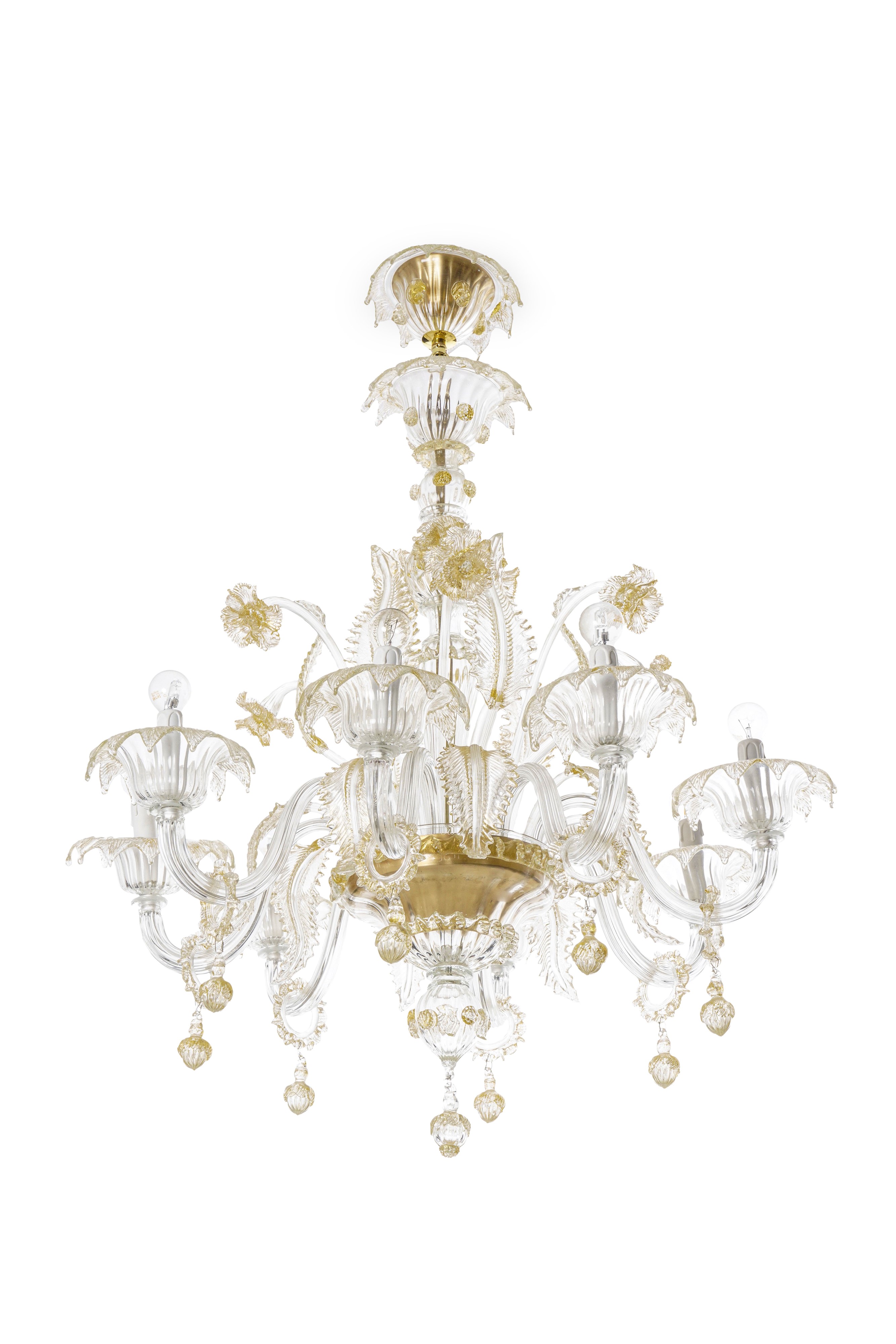 Coppia di Lampadari in Vetro. Murano, XX Secolo