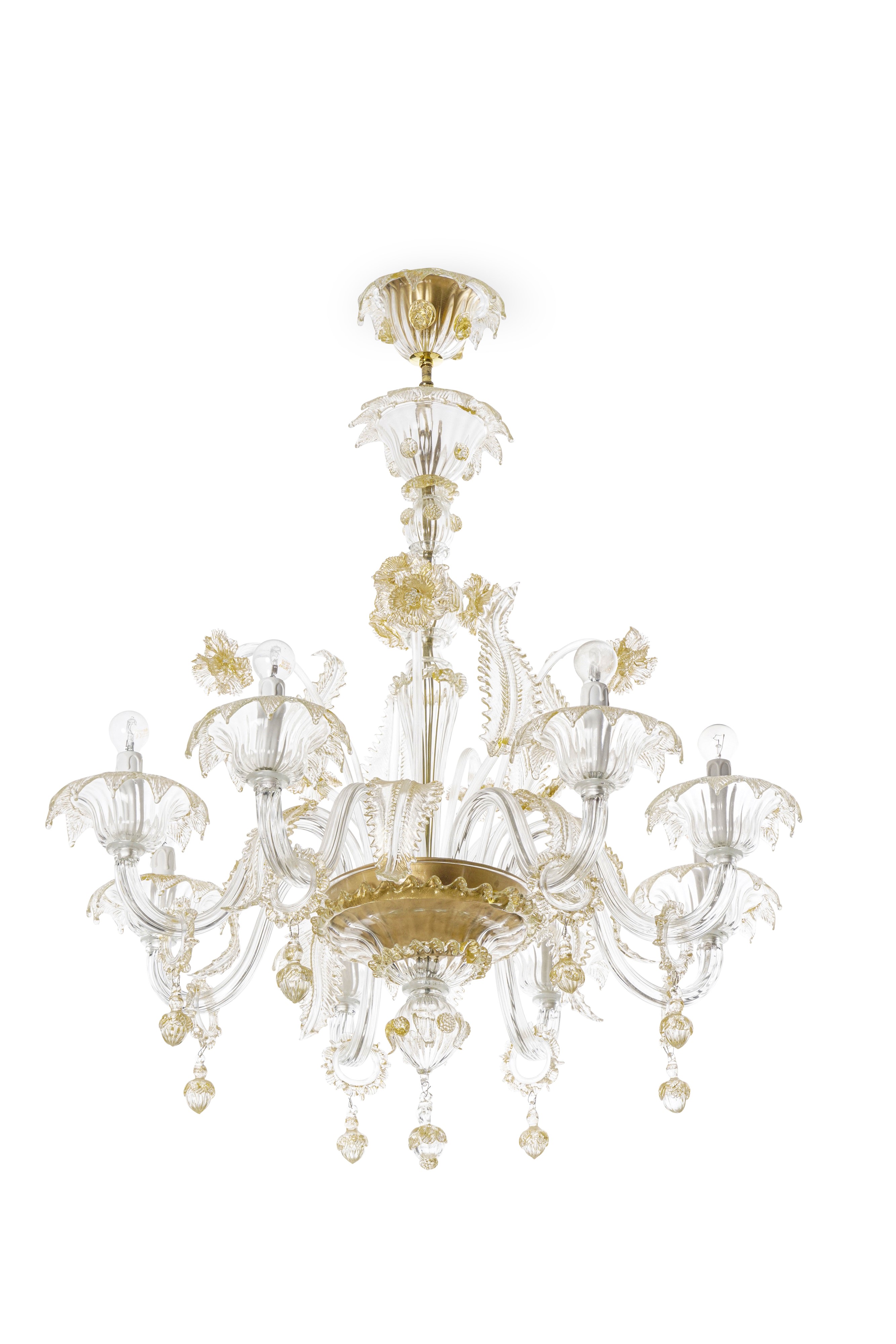 Coppia di Lampadari in Vetro. Murano, XX Secolo