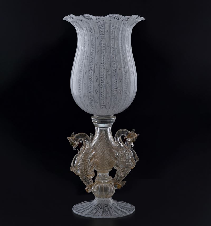 Vaso in vetro. Murano, XX secolo  - Auction Italian Residences - Cambi Casa d'Aste