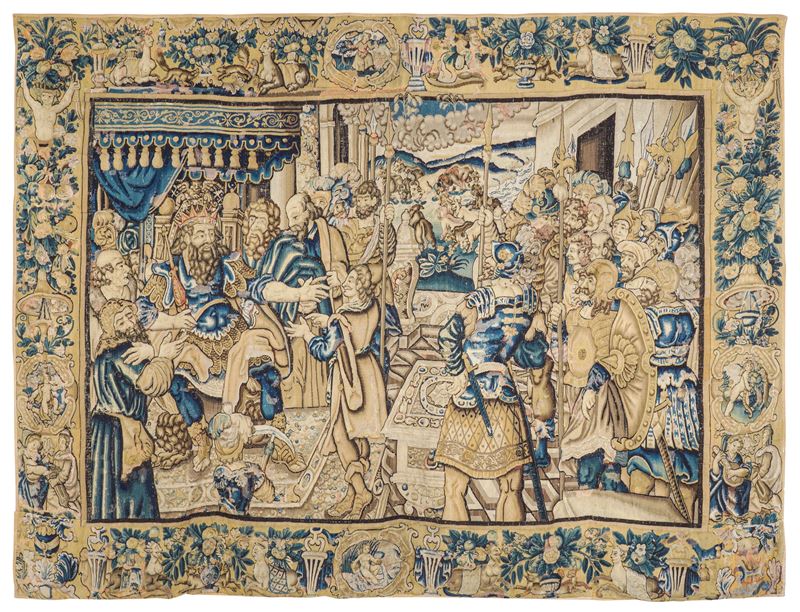 Arazzo fiammingo probilmente Oudeenarde. Belgio, seconda metà XVII secolo  - Asta Dimore Italiane - Cambi Casa d'Aste