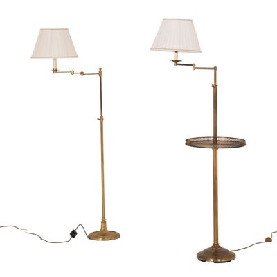 Due Lampade da Terra in Bronzo. XX Secolo