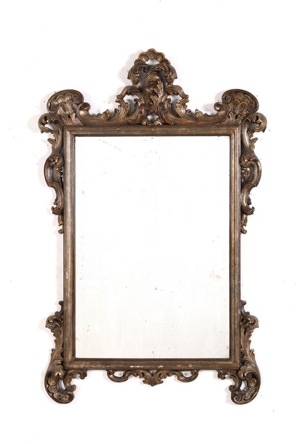 Specchiera intagliata e argentata, elementi antichi