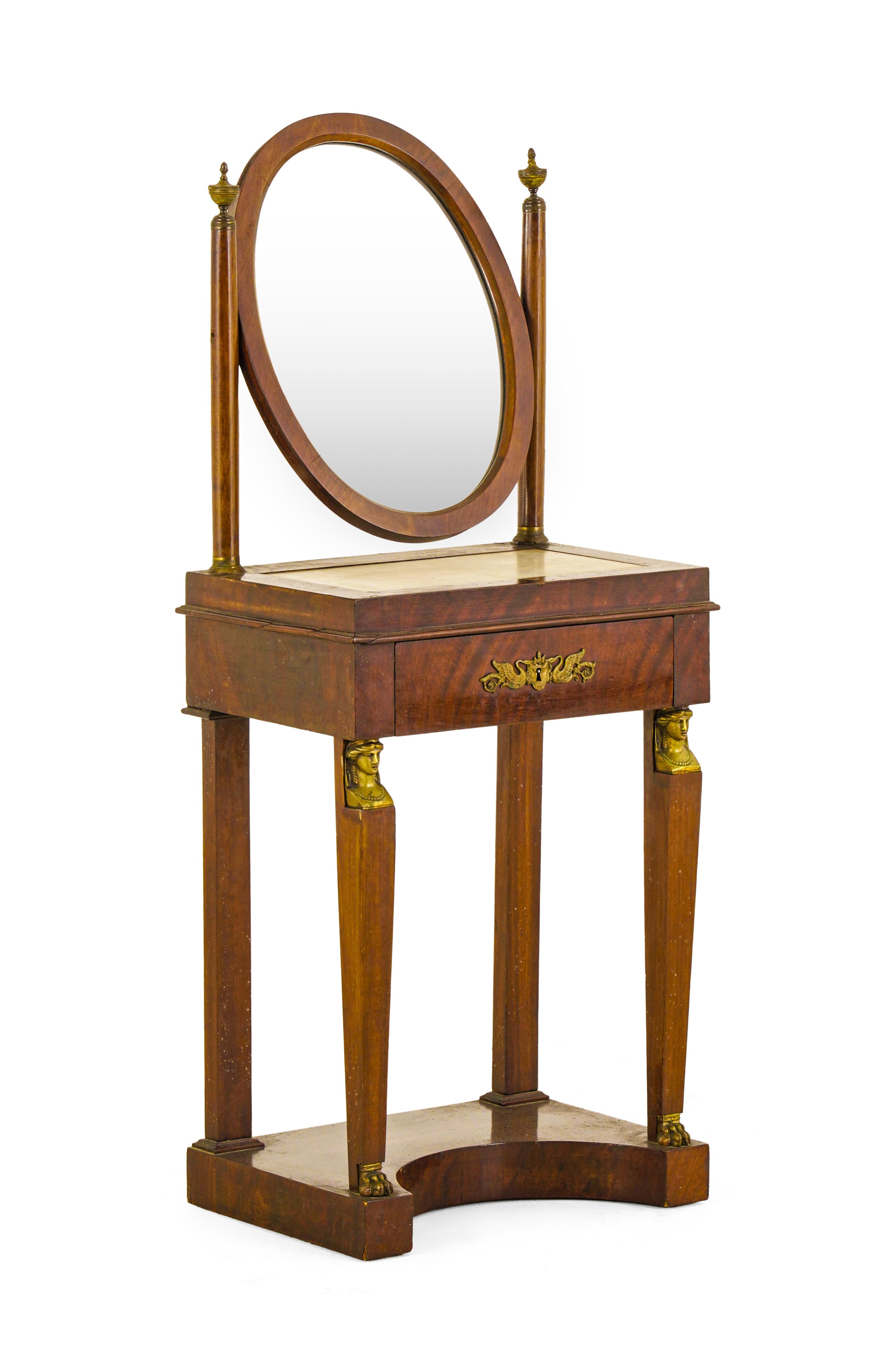 Toilette Impero in Mogano con Psiche. Francia, Fine XIX Secolo