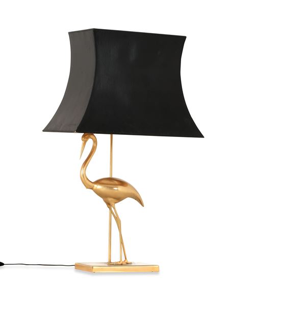 Abat-jour in metallo dorato. XX secolo 