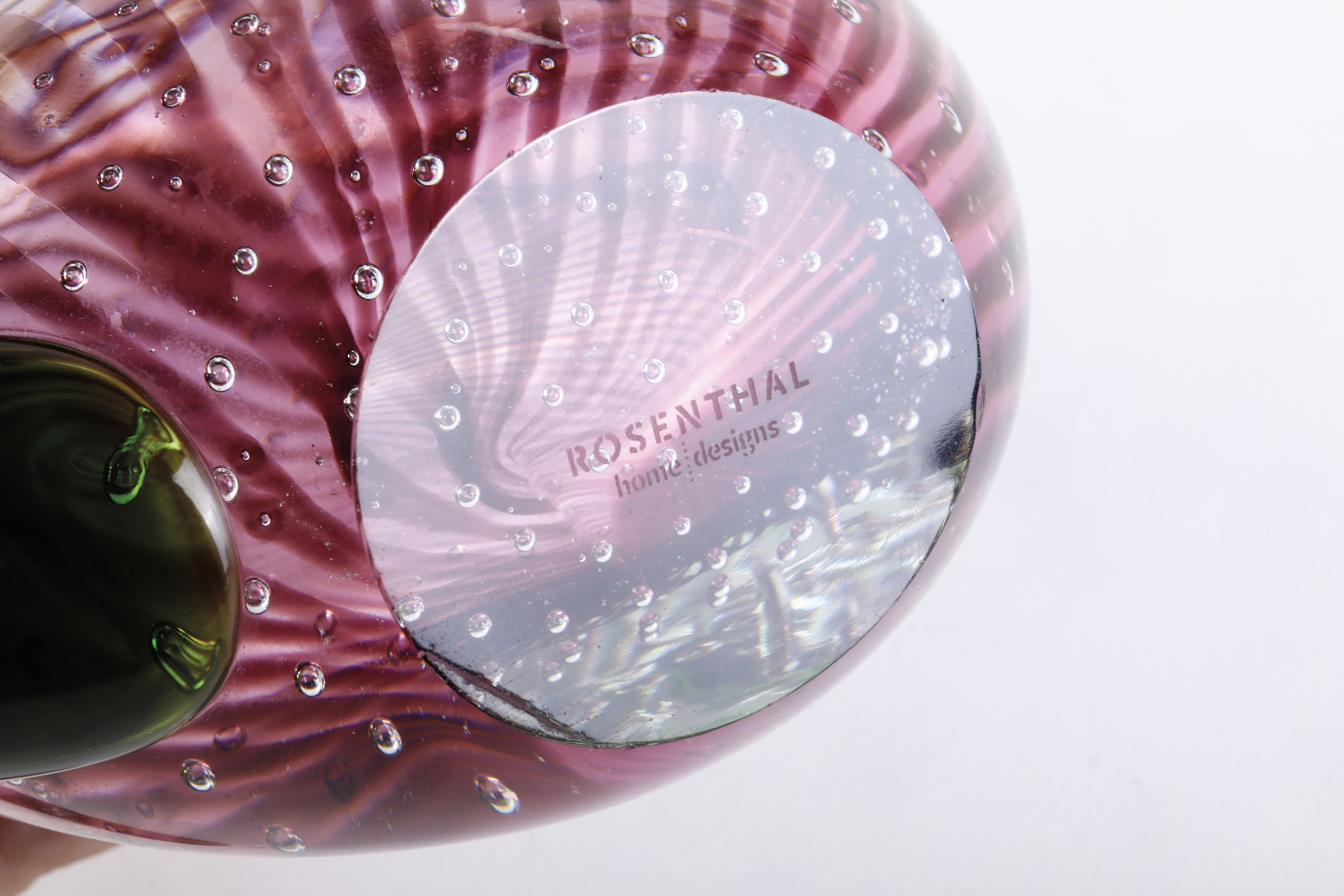 Rosenthal, Vaso in vetro firmato con ferma carte