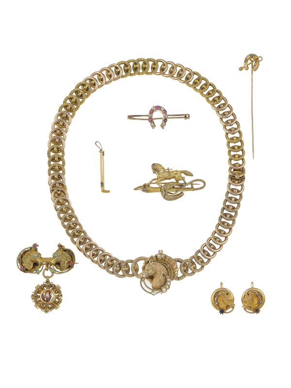 Group of gold and low-karat gold jewels