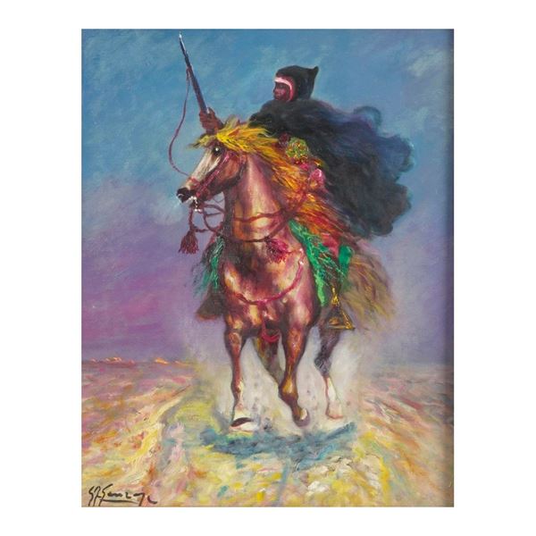 Cavaliere orientale nel deserto