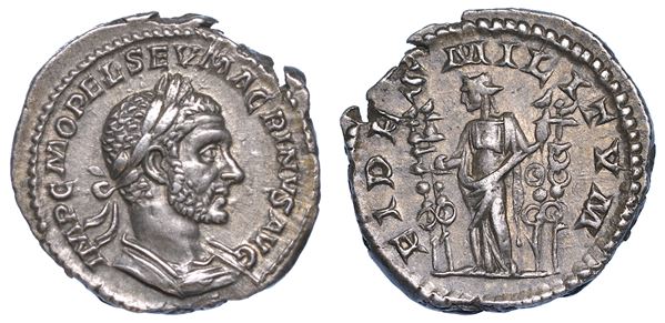 MACRINO, 217-218. Denario.