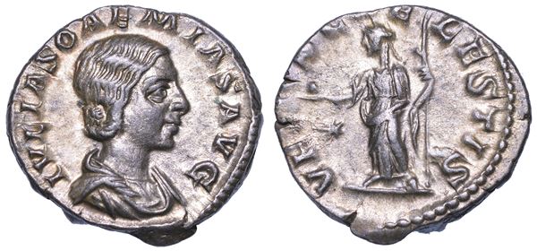 GIULIA SOEMIA (Madre di Eliogabalo), 218-222. Denario.
