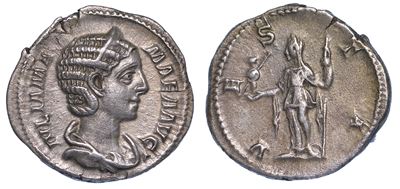 Giulia Mamea (madre di Alessandro Severo), + 235. Denario.