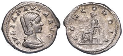 Giulia Paola (moglie di Eliogabalo), 219-220. Denario.