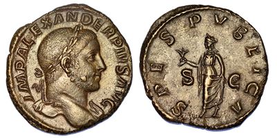 Alessandro Severo, 222-235. Sesterzio, Anno 232.